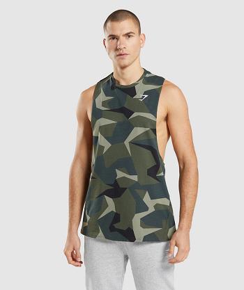 Camiseta Tirantes Gymshark Critical Drop Arm Hombre Verde | CO 3232ILH